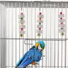 Outros pássaros suprimentos de gaiola brinquedo de brinquedo molar de pedra molar de mascar formato de flor com sinos soando para acessórios de papagaio