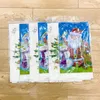 Table Cloth Christmas Tablecloth Disposable PE Plastic Santa Claus Snowman Bell Decoration