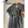 Blouses 2024 Dames Spring en Summer Style Half Turtleneck Hollow geborduurd Lace Splicing Mouwloze blouse dames shirt