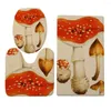 Mattes de bain HX Fashion Toilet Cover Set Plant Plant Champignon Graphique Graphique 3D Tapis de tapis en U-Pice Tapis