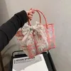 Totes Lace Transparent Woven Bag Large Capacity Female Summer 2024 Fashion Portable Vegetable Basket Beach