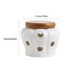 Storage Bottles Ceramics Easy To Clean Garlic Jar Ceramic Pot For Keeping Fresh And Organized Hollow Yellow