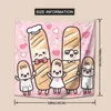 Tapisseries Adorable Français petite famille Baguette avec décoration murale rose tapisserie moderne cadeau de vacances décoratif polyester délicat