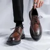 Zapatos casuales vestidos de negocios de moda hombres resbalón formal en los hombres oxfords calzado de alta calidad cuero genuino para