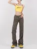 Pantaloni da cargo americani jeans stradini y2k donne pantalones de mujer 2024 bottoni laterali larghi per pantaloni a gamba in denim