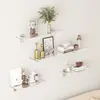 Dekoratif Plakalar Yüksek kaliteli akrilik raflar basit delikli duvar vitrini yatak odası oturma odası banyo bir kelime bölme organizatörleri