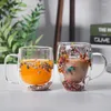 Verres à vin Fleurs séchées Double Verre Double avec cadeau à main