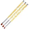 3pcs/set Nail Painting Pen Set Nail Art UV Gel Extension Builder Petal Flower Drawing Brush Manicure Tools