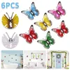 Tuindecoraties 6 stks smeedijzeren vlinderwand decor simulatie insect ornament kunst kunst metaal hangende hanger voor hekken buiten windtocht