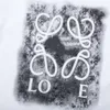 Designer luxo loes loes clássico Chaopai Trendy versão correta Verão Graffiti Letter Round Round Camiseta de manga curta para homens e mulheres versáteis