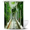 Curtains de douche étanche 3D Green Trees Corridor Primed Bath Sets Piedstal Tapis Toilet Couvre-Mat à couverture pour décor de salle de bain