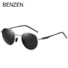 Occhiali da sole Benzen Designer di marchi polarizzati Glasshi da sole rotondi vintage Uv400 Eyewear for Men Women