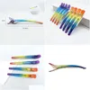 Haarclips 2024 4pcs/Set Rainbow Hairspin Fixed Styling Clip Flat Duck Mouth Pro Salon Hairdressing Accessoires Diy Home Drop levering DHO1F