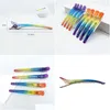 Haarklammern 2024 4pcs/Set Regenbogen Haarnadel Fixed Styling Clip Flat Enten Mund Pro Salon Friseur Zubehör DIY Home Drop Lieferung DHO1f