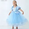 Robes de fille filles deluxe de luxe moelleuse Cendrillon Dress Up Children Halloween Princess Costume Kids Birthday Christmas Carnival Wedding Party Party L240402