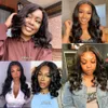 180D Glueless Body Wave Human Hair 13X6X1 Bob Part Lace Brazilian Front For Women 240401