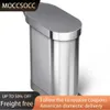 Contenedores de desechos 45 litros / 12 galones delgados de cocina con manos libres basura puede separar los contenedores de basura cepillados con contenedor de basura de tapa de plástico para la cocina L46