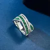 Clusterringe 925 Silver Emerald Love Interweven Ring Lazada Verkauf Produkt Großhandel