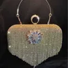 Borsa da sera da donna Diamond Acqua portatile Banchetto Abito da sera piccolo e fluente