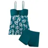 여자 수영복 2 피스 비키니 세트 여름 비치웨어 세련된 수영복 조절 식 스트랩 메쉬 헴 밴두 해변