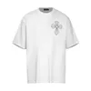T-shirt da Trendy Crooker Versão com Diamond Angel Wings Cross Cross Pure Cotton Short manga curta