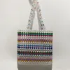 Totes Handwoven Beaded Handbag Colorful Acrylic Fashion Handheld Shoulder Bags Ethnic Style Vertical Large Capacity Women's Bag 2024