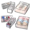 Cosmetic Bags Mesh Underwear Storage Box Drawer Style Household With Divided Grid Breathable Socks Panty Organizer Three-piece Set