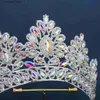 Düğün Saç Takıları Düğün Headdress Çok Renk Barok Kakma Rhinestone Gelin Büyük Taç Düğün Saç Takı Aksesuarları 240103 L240402