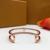 With BOX Luxury Flower bracelet rose gold silver bangle designer Diamond bracelets for Womens designer jewelry Stainless Steel bracelet engagement wedding gift