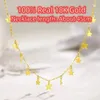 Chaines Collier d'or 18K pour femmes Pure AU750 Star Design Ajustement Fashion Fashion Fine Bijoux Cadeau