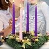 Partes de velas 1pc Gold Silver Purple Ribbon Christmas Advent Wreath Season Soporter candelabro