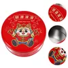 Storage Bottles Tinplate Biscuit Box Cookie Tins With Lids Christmas Jar Candy Holder Year Container