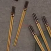 Yemek çubukları Ev için Çevre Dostu Bambu Kalıpsız doğal sofra takımı önleyici kayma