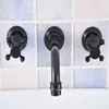 Torneiras de pia do banheiro Black Bronze Molding Bronze Montado de Bronze Manças duplas Misturador de água Torneiras de água da Bacia de Bacia 3 Taps Msf500