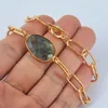 Charm Bracelets Fashion Natural Stone Pendant Necklace Gold Plated White Quartz Gemstone Choker For Women Jewelry Gifts