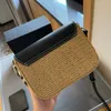 Modeontwerper gras geweven tas crossbody tas luxe dames echte lederen geweven tas postbode tas enkele schoudertas rafia strandtas zomer mini handtas