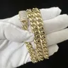 10 mm 12 mm Iced Out VVS Moissanite S925 Sterling Silver Miami Cuban Link Chain 14K PLATED GOUD MENSEN HIPHOP NILLACE