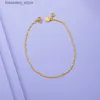 Chevilles brillant u simple cheville plaqué dans la chaîne d'onde d'eau de couleur dorée 24k nouveaux bijoux de mode de style chinois pour femmes l46