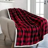 Blankets Classic Red And Black Plaid Printed Sherpa Blanket Plaids Flannel Fuzzy Bedspreads Warm Plush For Bed Christmas Gift