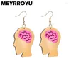 Boucles d'oreilles en peluche meyrroyu drôle de créativité créative alternative suspension du cerveau pour les femmes exagérées de bijoux particuliers