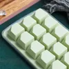 Baking Moulds 2PC 21 Grids Reusable Ice Cubes Tray With Lid Home Diy Maker Kitchen Cocktail Party Bar Accessories-Green