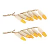 Decorative Flowers 2 Pcs Simulated Corn Skewers Hanging Fake Realistic Decor Vegetable Toy Food Foam Kitchen Artificial For Home Toys