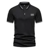 Summer Fashion Fashion Block Block Stripe Fraye Short Lapel Lapel Camiseta Polo delgado Men Clothing 240403