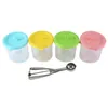 Moules de cuisson 4pack pour ninja Ice Cream Pint Cups NC299AMZ NC300S Série Maker Remplacement des bocaux de stockage avec les couvercles étanches A