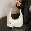 Shoulder Bags 2024 Ladies PU Leather Underarm Stylish Tote Handbag Solid Half Moon Bag Multi Pockets High Quality Women
