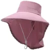 Bérets UV Anti Outdoor Fisherman Hat 2024 Wide Brim Châle Fashion Femmes Été Pêche de randonnée Visors Soleil Cap