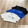 Men'S T-Shirts Mens Summer Heart-Shaped Embroidery Tees Men Women T-Shirt Drop Delivery Apparel Clothing Polos Dh4Q5