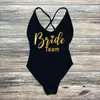 Women's Swimwear Bridal Party Women One Piece Swimsuit Bride Team Diamond Sexy Padded Swimsuits Woman Summer Bathing Suit Micro Bikini