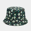 Boinas Moda de moda Primavera e verão Pequeno chapéu floral com estampa de tendência Flor de dupla face machos Bacia selvagem Sun Mulher Cap