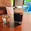 Vinglasglasskopp kaffe mugg termisk för att bära espressokoppar dricker te bra tevaror söt återanvändbar kall is bärbar